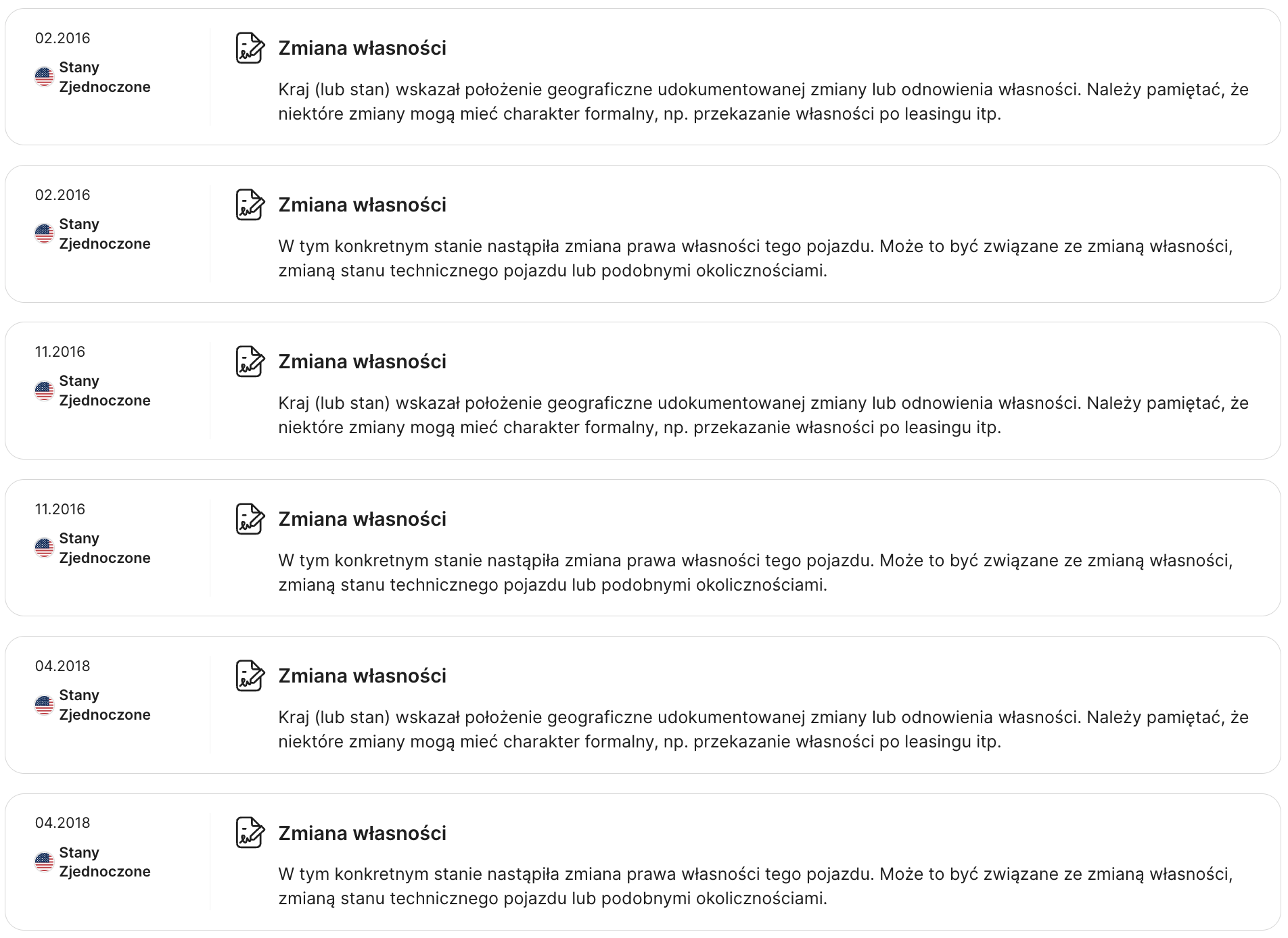 Ownership changes Ownership changes