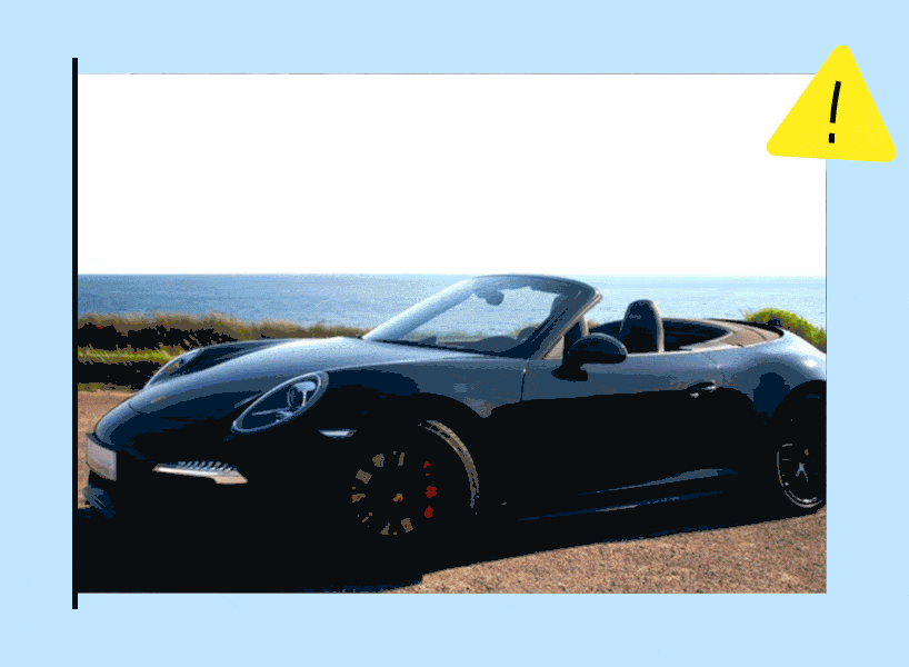 Porsche - before and after gif